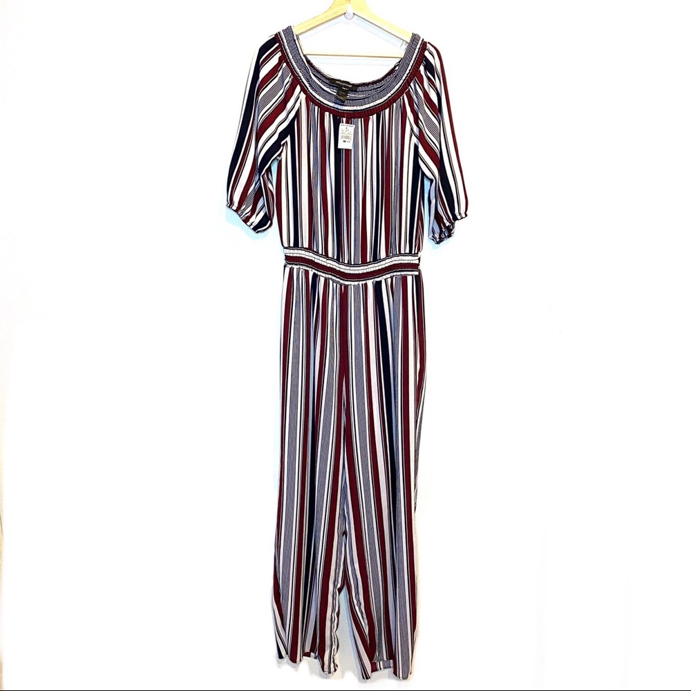 NEW ASHLEY STEWART Striped Jumpsuit - Picture 2 of 10